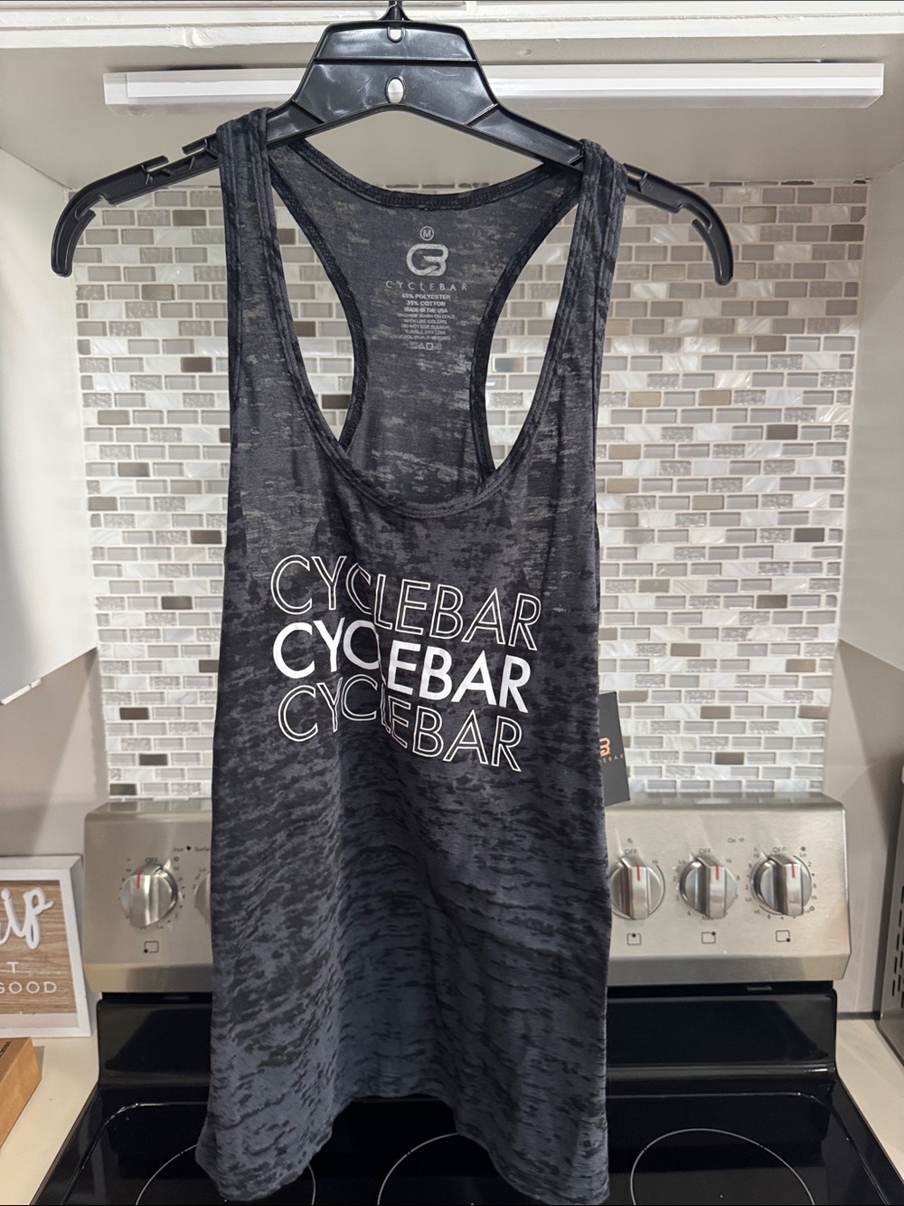 Cyclebar Black Graphic Racerback Tank